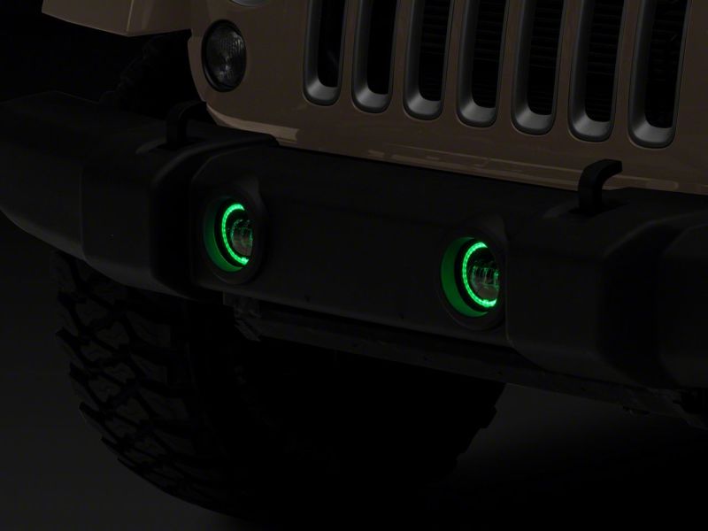 Raxiom for 2007-2018 Jeep Wrangler JK Axial Series 4-In LED Fog Lights w/ RGB Halo - Image 3