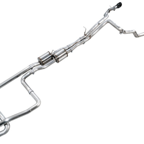 AWE Tuning 3015-33630 2025+ RAM 1500 RHO 3.0 I6 TT 0FG Dual Rear Exit Cat-Back Exhaust - Diamond Black Tips - Image 7