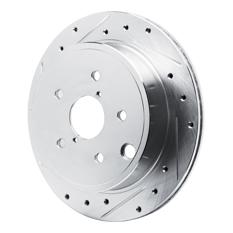 R1 Concepts for 22-25 Subaru WRX Rear Left Drilled & Slotted Silver Brake Rotor - Image 2