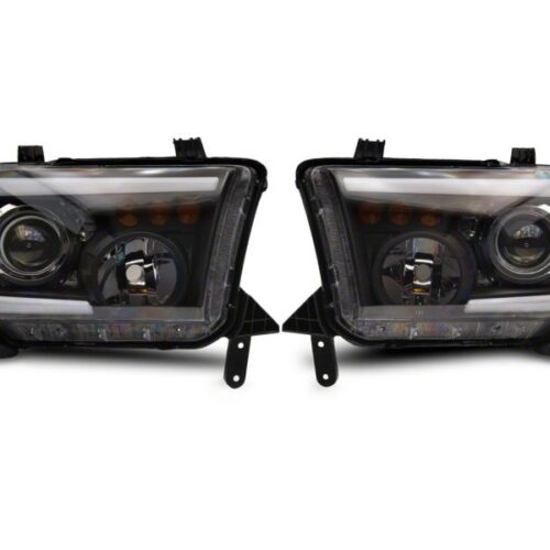 Alternative view of Raxiom for 2007-2013 Toyota Tundra Axial Projector Headlights w/ SEQL LED Bar- Black Housing (Clear Lens)