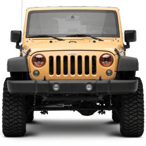 Raxiom for 2007-2018 Jeep Wrangler JK 7-In LED Headlights- Red Housing- Clear Lens - Image 10