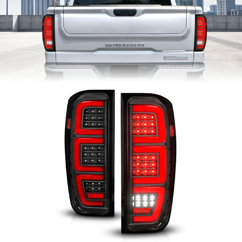 ANZO 19-23 GMC Sierra 1500/2500HD/3500HD Black Replacement Full LED Bar Tail Light - Image 7