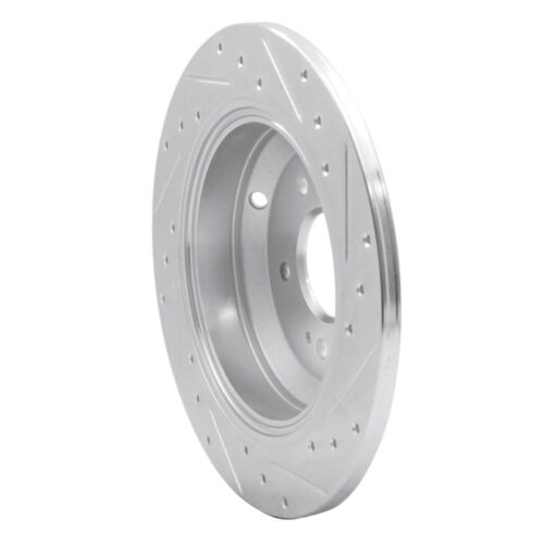R1 Concepts for 18-23 Genesis G70 Rear Left Drilled & Slotted Silver Brake Rotor - Image 4