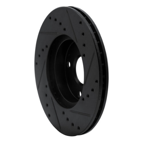 R1 Concepts for 94-02 Mazda Miata Front Left Drilled & Slotted Black Brake Rotor - Image 4