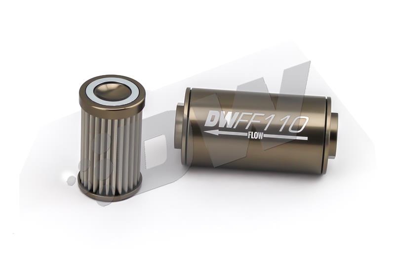 DeatschWerks Stainless Steel 10AN 100 Micron Universal Inline Fuel Filter Housing Kit (110mm) - Image 3