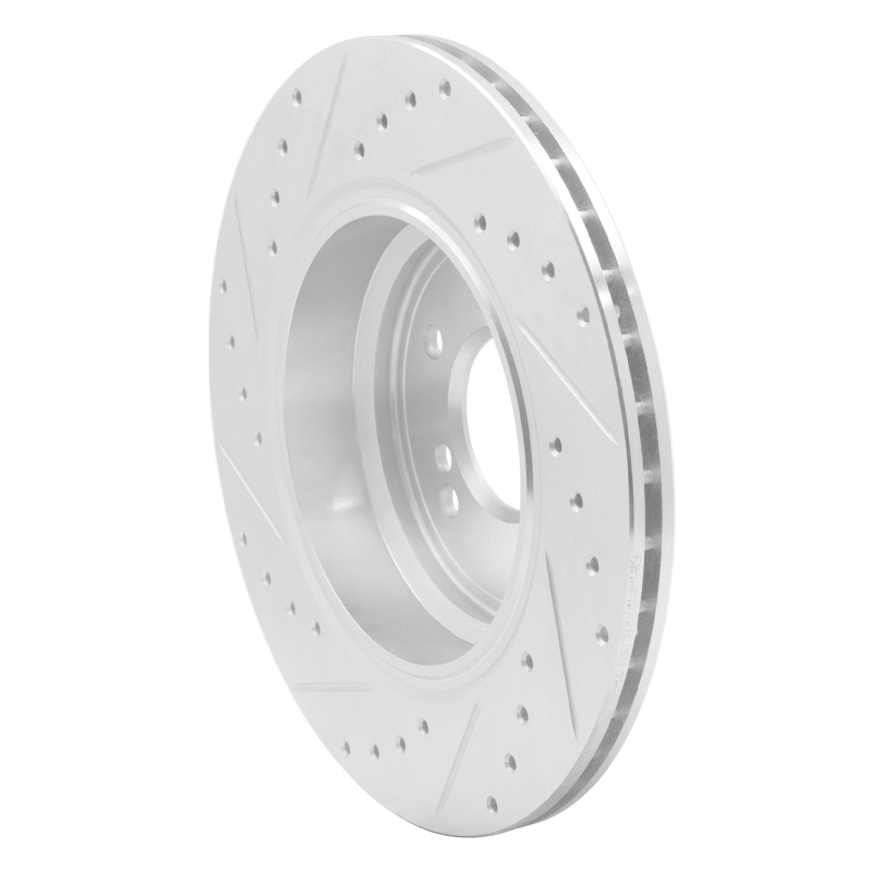 R1 Concepts for 00-06 BMW M5 Rear Right Drilled & Slotted Silver Brake Rotor - Image 4