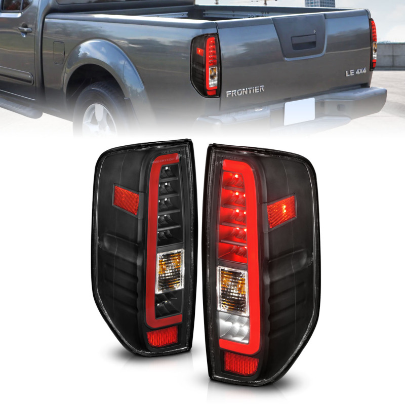 ANZO 2005-2021 Nissan Frontier LED Taillights Black Housing/Clear Lens - Image 7