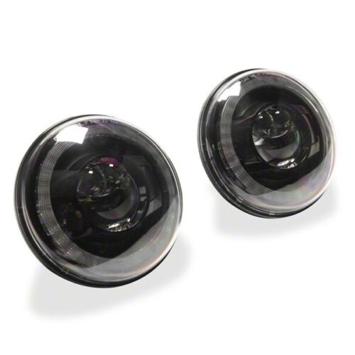 Raxiom for 2007-2018 Jeep Wrangler JK 7-Inch V2 Dragon Eye LED Headlights- Black Housing- Clear Lens - Image 3