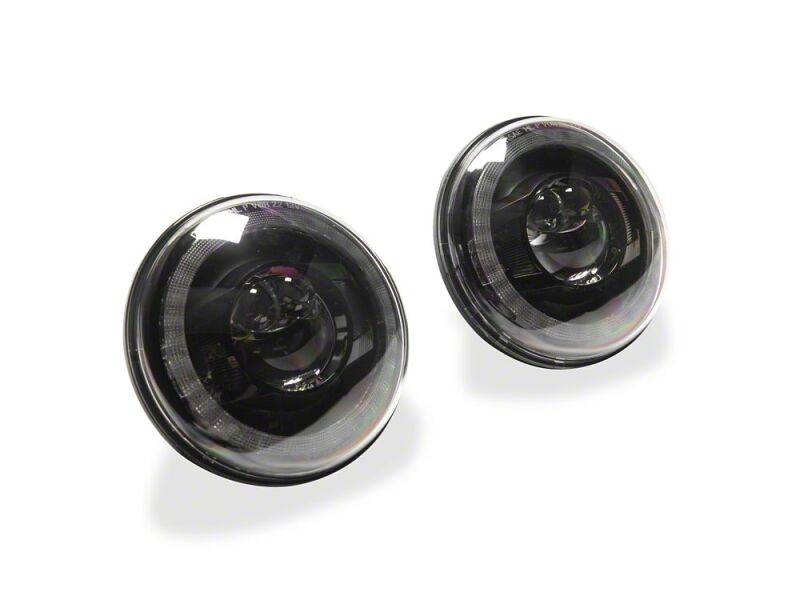 Raxiom for 2007-2018 Jeep Wrangler JK 7-Inch V2 Dragon Eye LED Headlights- Black Housing- Clear Lens - Image 3