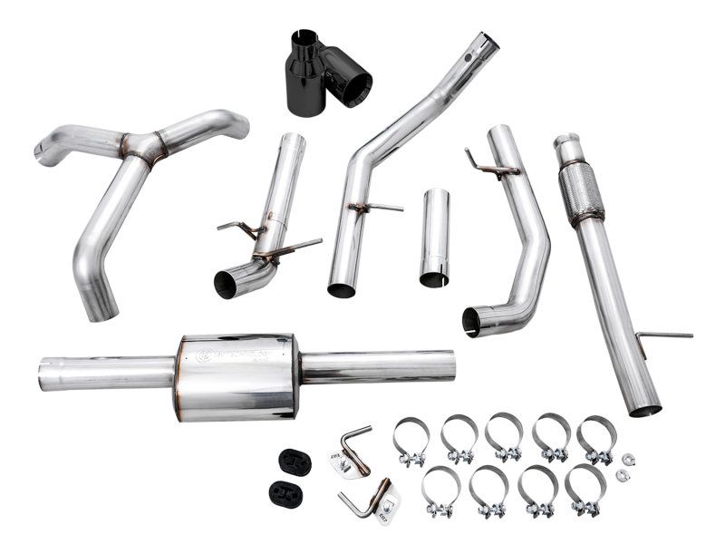 AWE Tuning 4th Gen GM 1500 5.3L 0FG Cat-Back Split Rear Exit (Flat Bumper) - Dual Diamond Tips - Image 6
