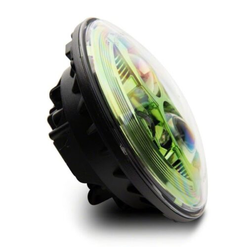 Raxiom for 2007-2018 Jeep Wrangler JK 7-In LED Headlights Green Housing- Clear Lens - Image 4