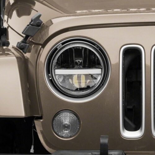 Raxiom for 1997-2018 Jeep Wrangler TJ & JK Axial 7-In LED Headlights w/ DRL - Black Housing (Clear Lens) - Image 6