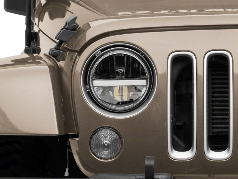 Raxiom for 1997-2018 Jeep Wrangler TJ & JK Axial 7-In LED Headlights w/ DRL - Black Housing (Clear Lens) - Image 6