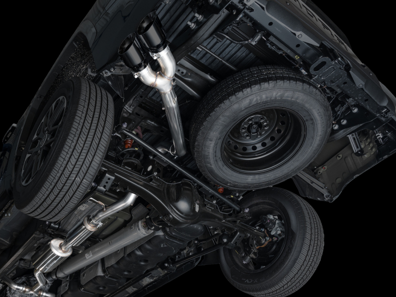 AWE Tuning 0FG Exhaust for 3rd Gen Toyota Tundra - Dual Diamond Black Tips - Image 3
