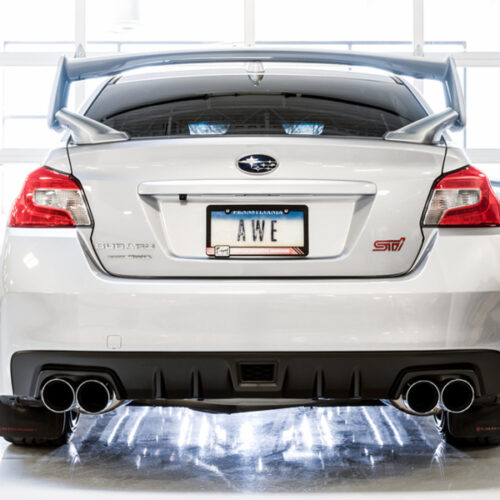 AWE Tuning Touring Edition Exhaust - Chrome Silver Tip (102mm) for Subaru STI VA / WRX GV / STI GV Sedan - Image 3