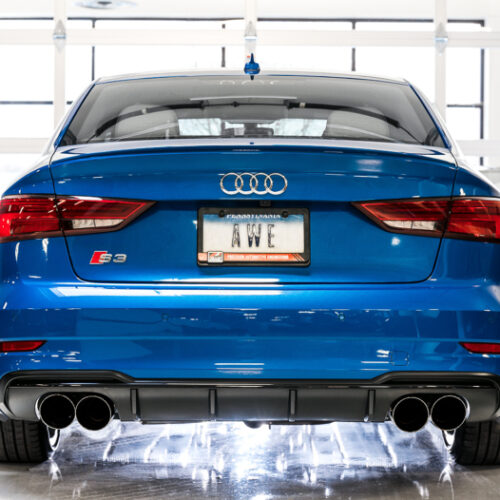 AWE Tuning SwitchPath Exhaust w/Diamond Black Tips 102mm for Audi 8V S3 - Image 3