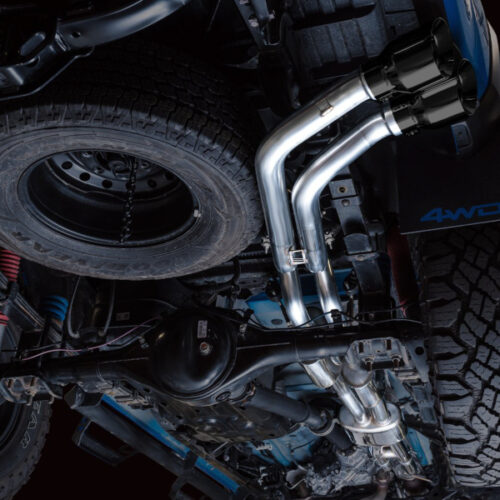 AWE Tuning Cat-Back Exhaust w/ BashGuard - Dual Diamond Black Tips for 16-22 Toyota Tacoma 0FG - Image 9