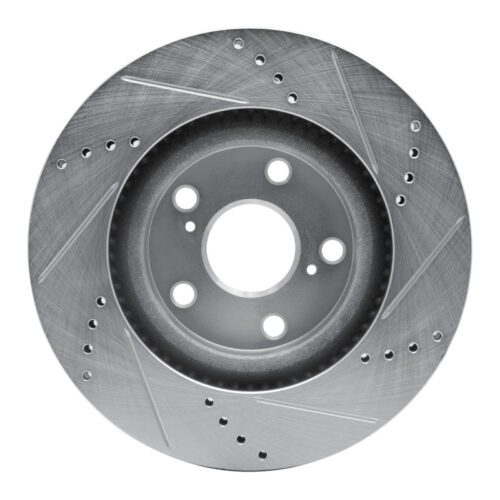 R1 Concepts for 06-20 Lexus ES300H Front Left Drilled & Slotted Silver Brake Rotor - Image 5