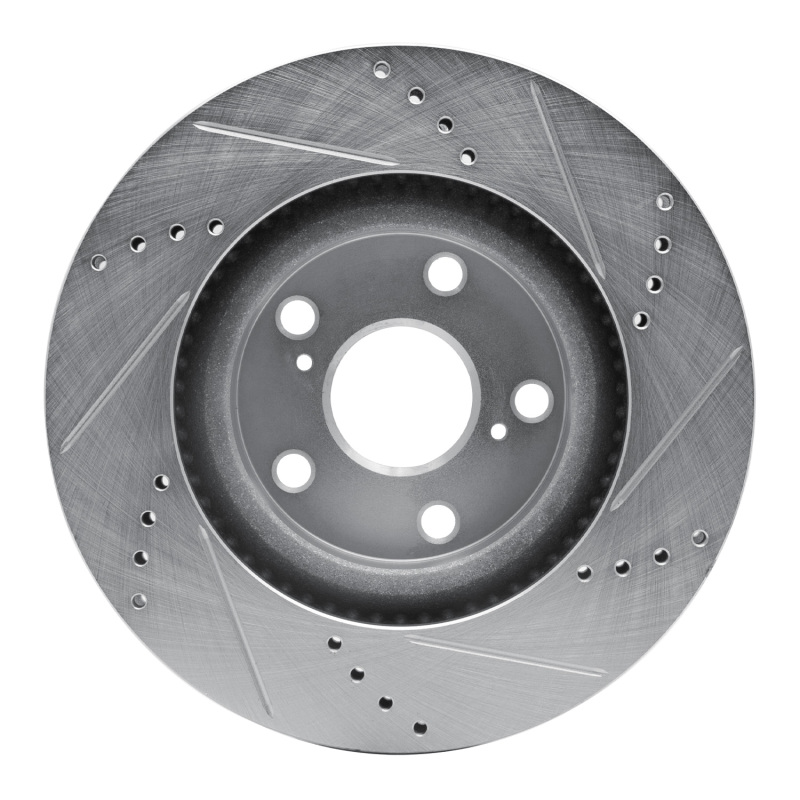 R1 Concepts for 06-20 Lexus ES300H Front Left Drilled & Slotted Silver Brake Rotor - Image 5
