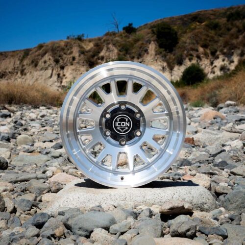 Alternative view of ICON Anza 17x8.5 5x150 25mm Offset 5.75in BS Silver Machined Wheel