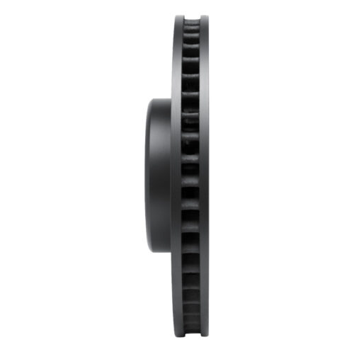 R1 Concepts for 16-25 BMW 330e Left Front Drilled & Slotted Black Brake Rotor - Image 3