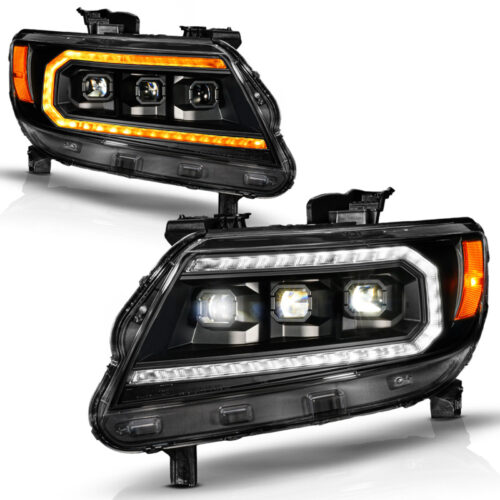 Alternative view of ANZO 15-22 Chevy Colorado Blk Housing Full LED DRL Projector Headlight w/ Sequential Light Bar