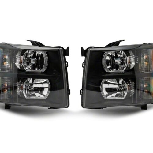 Raxiom for 2007-2013 Chevrolet Silverado 1500 Euro Headlights- Black Housing (Clear Lens) - Image 10