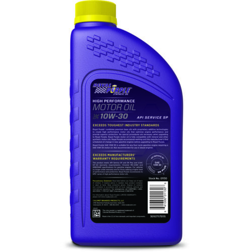 Alternative view of Royal Purple Premium Synthetic High Performance Multi-Grade 10W30 Motor Oil - 1 Quart