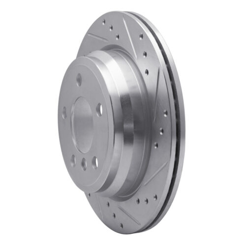 R1 06-20 BMW 420i (Mexico) Rear Right Drilled & Slotted Silver Brake Rotor - Image 2