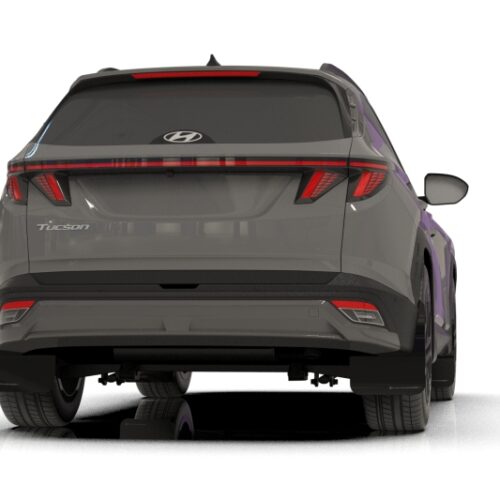 Rally Armor 25-26 Hyundai Tucson (Excl. ICE & XRT) Black UR Mud Flap w/ Dark Grey Logo - Image 2