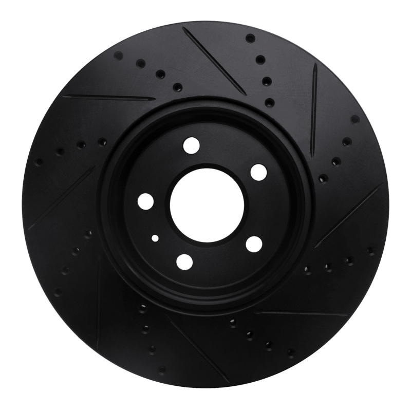 R1 Concepts for 08-25 Audi A4 (Mexico) Front Left Drilled & Slotted Black Brake Rotor - Image 5