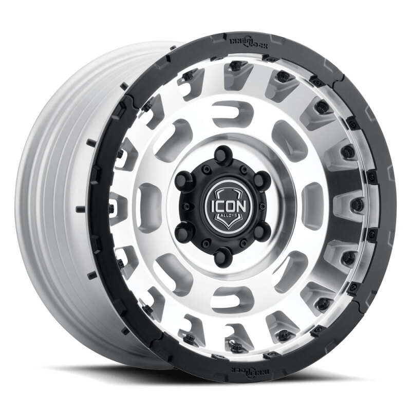 ICON Hammer Pro 17x8.5 / 5x5 / -6mm / 4.5in BS - Silver Machined - Image 2
