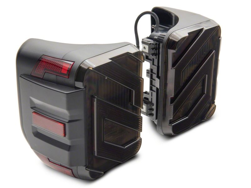 Raxiom for 2020-2023 Jeep Gladiator JT Axial Series LED Tail Lights- Black Housing (Smoked Lens) - Image 2