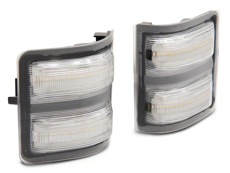 Raxiom for 2011-2016 Ford F-250/F-350 Super Duty Axial Series LED Switchback Side Mirror Marker Lamps- Clear