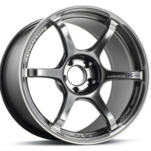 Advan YA48F47EHBR RG-4 18x7.5 +47 5x114.3 Racing Hyper Black and Ring Wheel