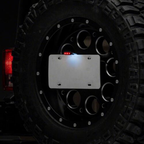 Alternative view of Raxiom for 2007-2018 Jeep Wrangler JK Axial Series License Plate Bracket w/ LED Brake Light