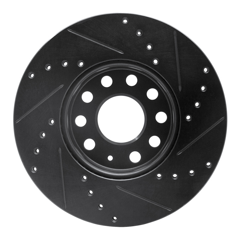 R1 Concepts for 05-25 Audi Q2 (Mexico) Front Left Drilled & Slotted Black Brake Rotor - Image 5