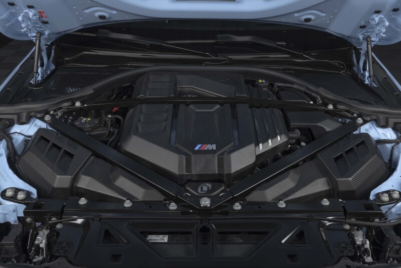 Dinan for 21-27 BMW M2/M3/M4 (G80/G82/G87) Matte Carbon Fiber Engine Cover w/Gloss Accents - Image 10