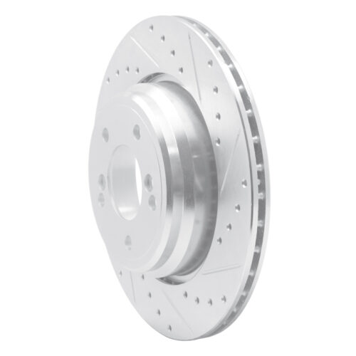 Alternative view of R1 Concepts for 00-06 BMW M5 Rear Right Drilled & Slotted Silver Brake Rotor