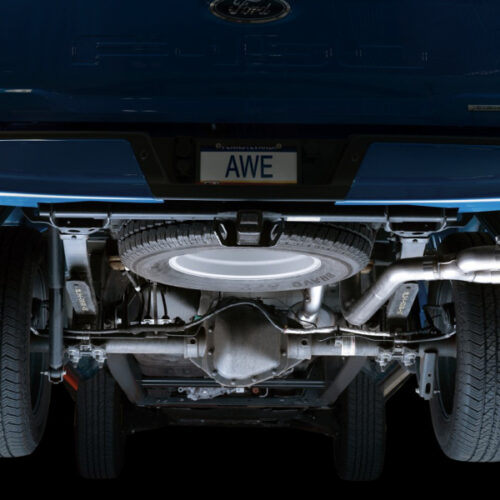 AWE Tuning Cat-Back Exhaust - 4.5in Diamond Black Tips *For Stock Y-Pipe Only for AWE 21+ Ford F150 Dual Side Exit - Image 9