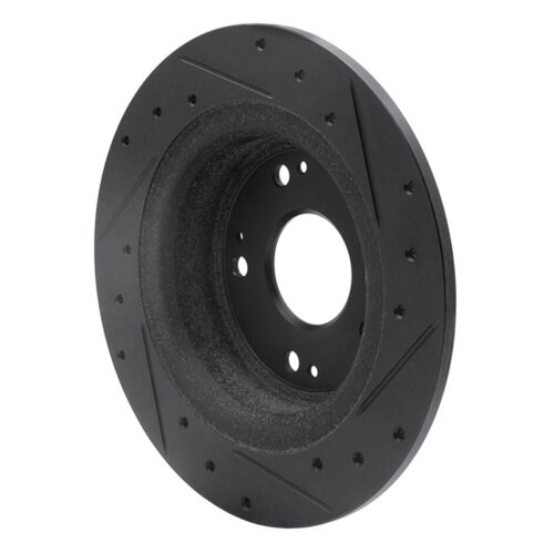 R1 Concepts for 05-17 Honda Accord Rear Left Drilled & Slotted Black Brake Rotor - Image 4