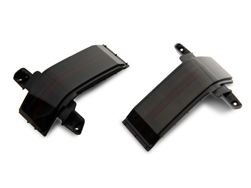 Raxiom for 2014-2019 Chevrolet Silverado Axial Series Dual-Row Amber LED Tow Mirror Lights- Smoked
