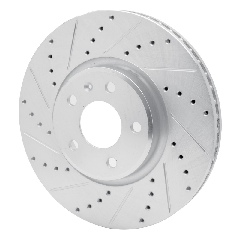 R1 Concepts for 11-17 Audi Q5 (Mexico) Front Left Drilled & Slotted Silver Brake Rotor - Image 2