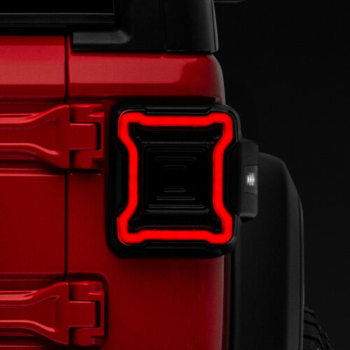 Raxiom for 2018-2022 Jeep Wrangler JL Axial Series Plateau LED Tail Lights- Black Housing (Smoked Lens) - Image 8