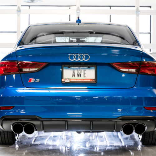 AWE Tuning Track Edition Exhaust w/Chrome Silver Tips 102mm for Audi 8V S3 - Image 5
