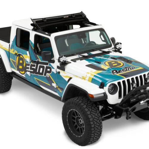 Bestop 20-26 Jeep Gladiator / 18-26 Wrangler JL Sunrider For Hardtop (Premium Black Twill) - Image 6
