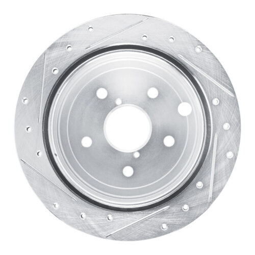 R1 Concepts for 22-25 Subaru WRX Rear Right Drilled & Slotted Silver Brake Rotor - Image 5