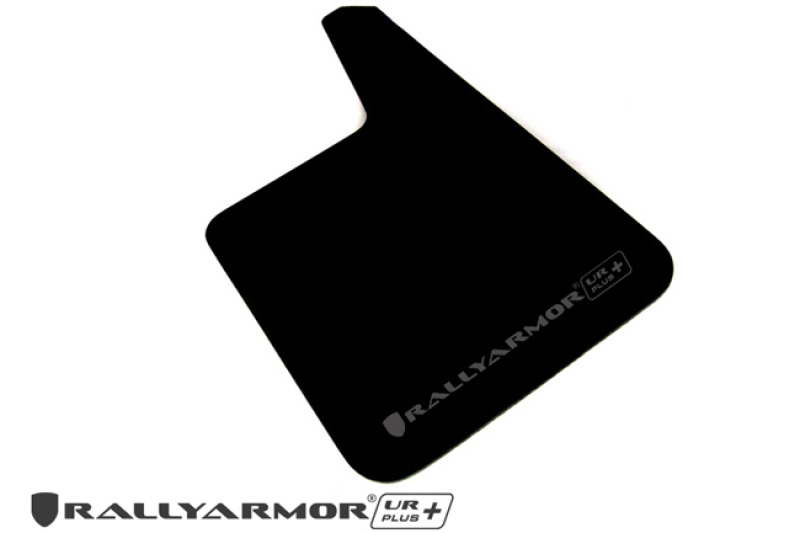 Rally Armor Universal Black UR Plus Mud Flap w/ Metallic Black Logo - Pair - Image 2