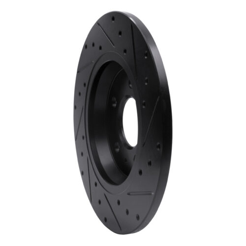 R1 Concepts for 09-25 Audi A4 Left Drilled & Slotted Black Brake Rotor - Image 4