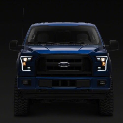 Raxiom for 2015-2017 Ford F-150 G3 Projector Headlights w/ LED Accent- Black Housing (Clear Lens) - Image 7
